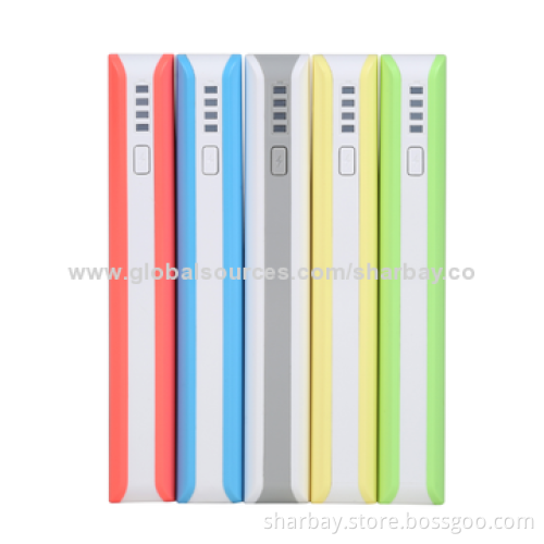 6,000mAh Emergency mobile phone chargers, with Dual USB Ports & Li-polymer Battery, RoHS/FCC/CENew